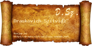 Draskovich Szilvió névjegykártya